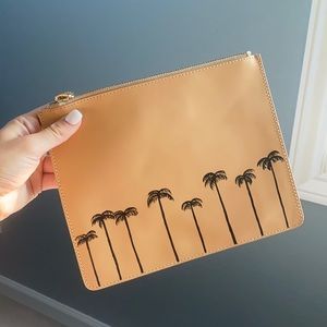 Tan Palm Tree Clutch